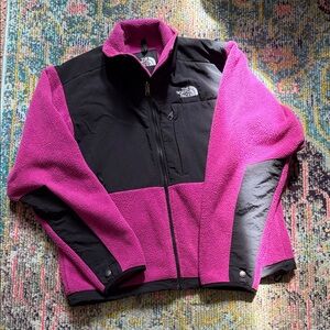 The North Face Magenta and Black Denali Fleece Jacket